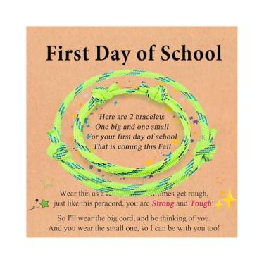 Imagem de Leyung Pulseira "First Day of School" Mommy and Me, Mother Son, 1º Dia do Jardim de Infância Pré-Escolar, Presentes de Volta às Aulas para Crianças Filho Filha Meninos Meninas
