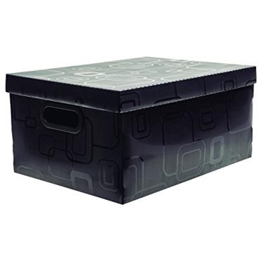 Imagem de Caixa Organizadora Media 38x29x18, 5cm. Preta - 01 Unidade Dello, Preto, Média