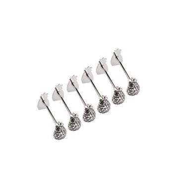 Imagem de Cj 6 Descansos P/talheres De Zamac Silver Plated Pineapple 8,5x2x3cm Lyor Prata