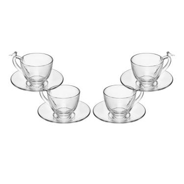 Imagem de Conjunto 4 Xícaras de Chá Wolff Bird 180ml com Pires Cristal Ecológico 