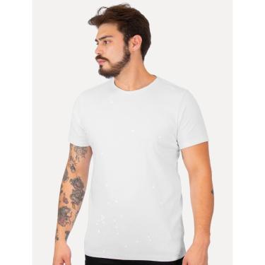 Imagem de Camiseta Colcci Masculina Slim Malha Canelada Branca-Masculino