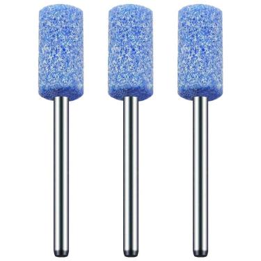 Imagem de Kit 3 Ponta Montada 8Mm Rebolo Azul Haste 3Mm Micro Retífica