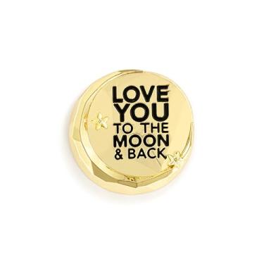 Imagem de DEMDACO Coleção Meaningful Moments Love You to The Moon and Back Ouro Redondo 3,8 cm Metal Facetado Ímã Decorativo para Molduras, Mesas, Geladeira, Armários e Decoração de Casa - Personalize o Seu