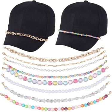 Imagem de SUNNYCLUE 1 caixa 8 peças, 8 estilos, corrente de chapéu de beisebol, corrente de chapéu de beisebol, ouro, metal, aço inoxidável, alumínio, acrílico, destacável, clipe de papel, estrela redonda
