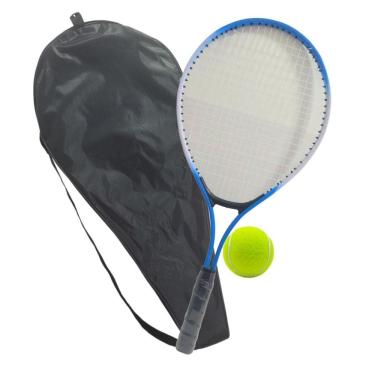 Imagem de Raquete Tênis De Quadra Azul Semi Profissional + Bolinha