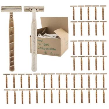 Imagem de Lâminas de barbear descartáveis Twin Blade, unissex, pacote com 50 can