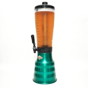 Imagem de Torre Chopp 3,5 L Base Giratória Copo Acrílico Removível 2 Refil Verde
