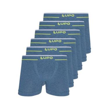 Imagem de Kit com 6 Cuecas Boxer Lupo 17800-001 Plus Size, Azul, XXG