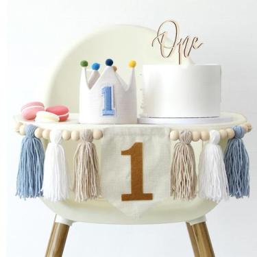 Imagem de Conjunto de decorações de festa de aniversário High Chair Banner Crown