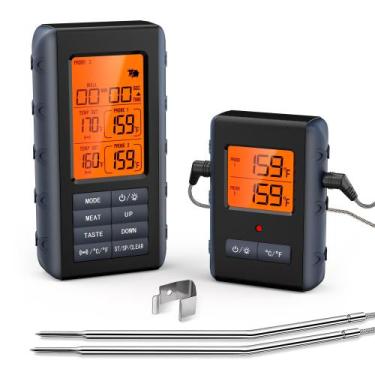 Imagem de Termômetro de carne VAUNO Wireless para grelhar com sonda dupla