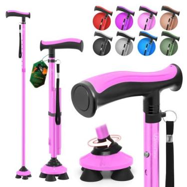 Imagem de Bastão de caminhada BeneCane Dobrável Quad Cane Ajustável