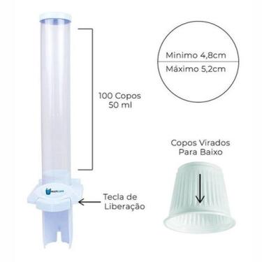 Imagem de Dispenser Multicopos Poupador De Copo Descartável 50 ml Branco - Nobre