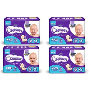 Imagem de Kit Fralda Cremer Magic Care Jumbinho - Tam XXG - 64 fraldas/ Tiras - 