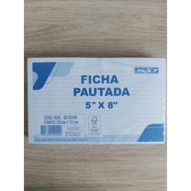 Imagem de Fichas pautadas São Domingos 5X8 203X127mm