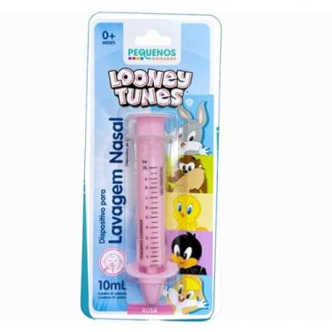 Imagem de Seringa para Lavagem Nasal Pequenos Cuidados, Looney Tunes, Rosa,10 mL, PCLRS01