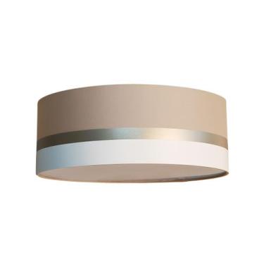 Imagem de Luminária Plafon Faixas Bronze Cúpula 40x15 - Tom Luz, Caqui