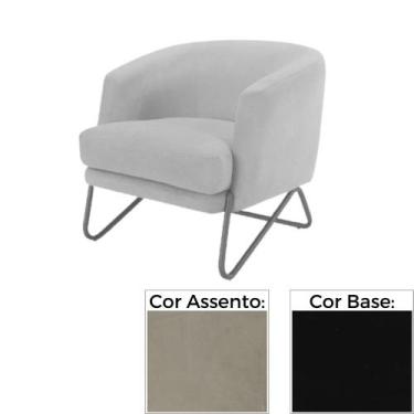 Imagem de Poltrona MH-3788 Herval Base Metal Laca Fosca Preto Metalizado Assento