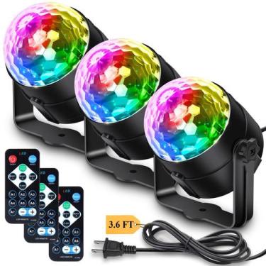 Imagem de Disco Ball Party Lights Apeocose, pacote com 3 unidades ativadas por s