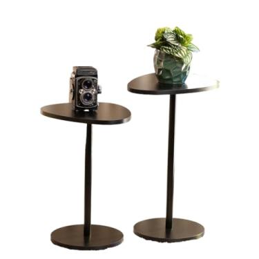 Imagem de Mesa de Canto Orgânica, Mesa Apoio, Mesa Canto de Sala, Mesa Decoração, Pé de Ferro, Conjunto 2 mesas(Preto)