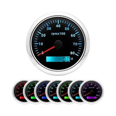 Imagem de Tacômetro LCD Com Luz De Fundo Em 7 Cores, Medidor De Horas De 85mm, 3