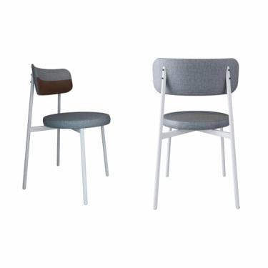 Imagem de 2 Unidades Cadeira Kyta fixa C/4 Pés 50 X 44,7 X 83,8 cm Pés Brancos