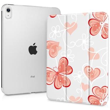 Imagem de Capa para iPad de 11 polegadas A16 2025 geração 11ª / iPad 11 polegadas 10ª geração 2022, suporte dobrável inteligente, capa traseira transparente translúcida para despertar/hibernar, capa fina