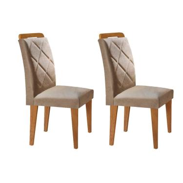 Imagem de Kit 2 Cadeiras Sala Jantar Melissa 2 Un Imbuia/Capuccino Chocolate - Rufato