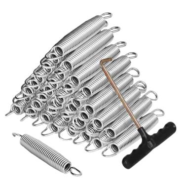 Imagem de XnzoSkylz 72 molas de trampolim de 14 cm, equipadas com gancho de instalação de mola em forma de T, molas de reposição para trampolim