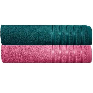 Imagem de Kit 2 Toalhas Banhão 100% Algodão 90X150 cm Teka Comfort, Verde Escuro