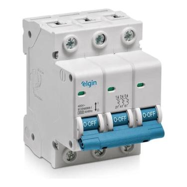 Imagem de 2X Disjuntor Tripolar Elgin 6A 10A 16A 20A 25A 32A 40A 50A 6