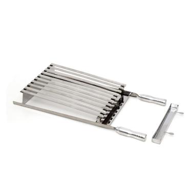 Imagem de Grelha Churrasco Parrilla Argentina Inox e Cabo Metálico 30x40cm