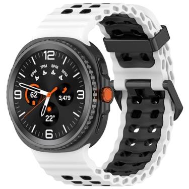 Imagem de Pulseiras esportivas para Samsung Galaxy Watch 8 de 40 mm e 44 mm/8 Classic de 46 mm, feminino/masculino, pulseira de silicone respirável sem lacunas para Samsung Galaxy Watch 8 Classic de 46 mm/8 44