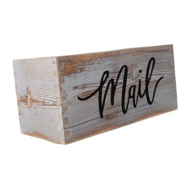 Imagem de Generic Suporte compacto para envelopes, organizador de dormitório, organizador de correspondência rústico multiuso para mesa de casa, B