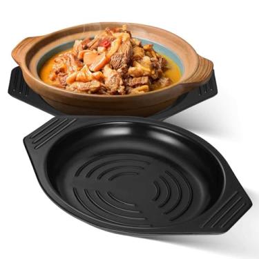 Imagem de Kichvoe Decoração de casa, 2 peças, tigela de pedra, suporte de base de caçarola, bandeja coreana Bibimbap - Tapete de panela quente para panelas quentes, utensílios de cozinha, decoração de casa,