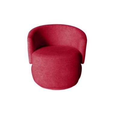Imagem de Poltrona Decorativa Beatriz Orgânica Suede Vermelho - Mansão Decor