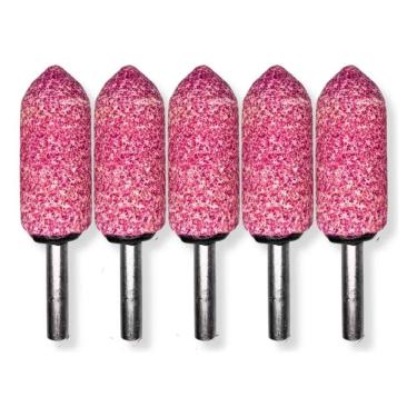 Imagem de 2X Kit 5 Ponta Montada Rosa Pedra Para Retifica A-11 Haste 1