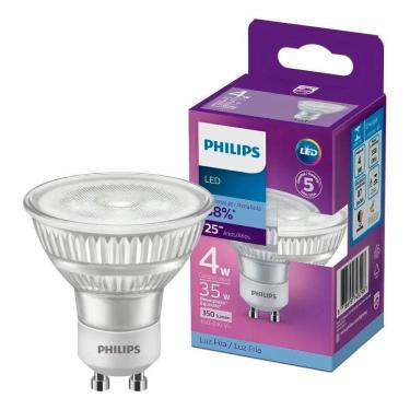 Imagem de 2X Lâmpada Led Philips Dicróica Base Gu10 Branca Fria - 4W