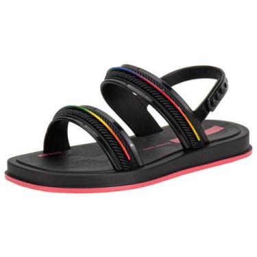 Imagem de Sandália infantil glow baby ipanema 27404, Preto, Rosa, 22