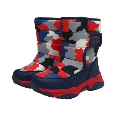 Imagem de Botas De Neve Para Meninos E Meninas Com Forro De Fleece Camuflado, Ca