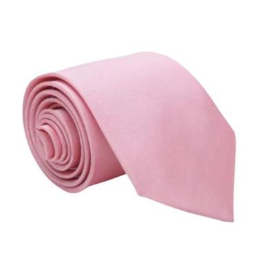 Imagem de Gravata de Cetim Semi Slim  Rosa Bebê - R E R GRAVATAS