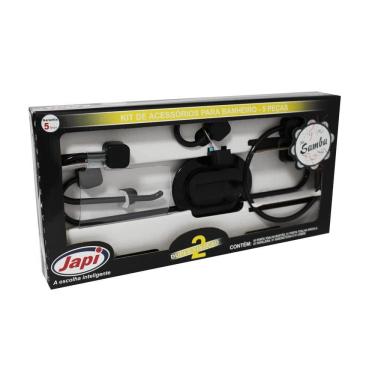 Imagem de Kit Banheiro 5Pçs Saboneteira Cabide Papeleira Preto Japi