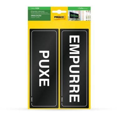 Imagem de Etiqueta sinalização Empurre/Puxe 6,7x18,5cm - Pimaco