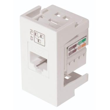 Imagem de Módulo Tomada Para Rede De Informática Rj45 Cat 5e 8vias Modulo - 1140 - Fame Tomada Rede Rj45e 8v Mod.(sm) 1140 Fame