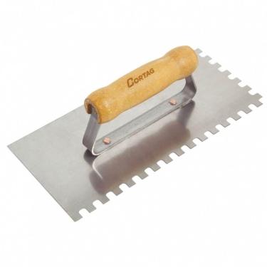 Imagem de Desempenadeira De Aço Dentada 12x25,6cm 8x8mm - 60700 - Cortag Desemp.aco Dentada 12x25,6cm 8x8 Cortag 60700