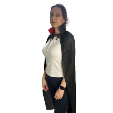 Imagem de Capa Com Gola Alta Adulto 1,2m Fantasia Vampiro Drácula Halloween Dia 