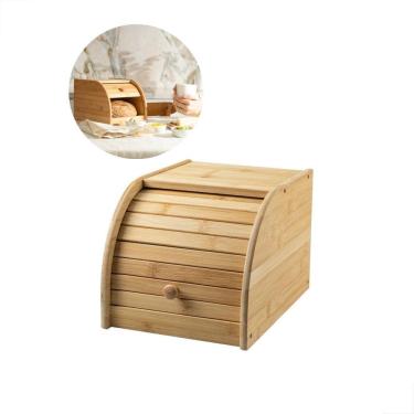 Imagem de Porta Pão Bambu 27x20x18cm | Prático e Sustentável