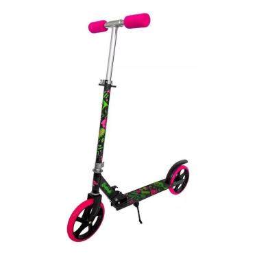 Imagem de Patinete Ferro Rodas Grandes Rosa Adulto Criança 100Kgs