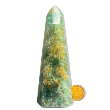 Imagem de Ponta Onix Verde Pedra Natural 11 a 12cm 190 a 280g Tipo B - Cristaisd