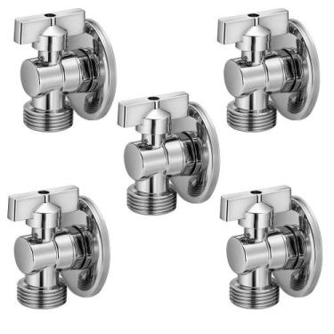 Imagem de Kit 5 Torneira De Esfera P/ Maquina De Lavar Roupa 1/2 X 3/4 - Modelar