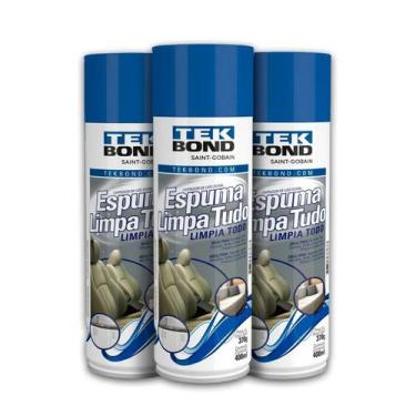 Imagem de Espuma Limpa Tudo Tek Bond 400ml Estofados Couro Plasticos - Kit c/ 3 